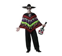 Atosa Costume Poncho Scheletro Uomo Adulto TALLA ÚNICA