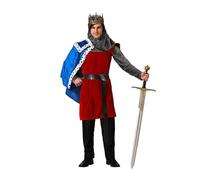 Atosa costume re medievale mantello blu uomo adulto XXL