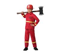 Atosa | Costume rosso da pompiere per bambini | Include caban e pantaloni | Ideale per i bambini amanti dell'azione | Perfetto per Carnevale, Halloween e feste a tema | 7-9 anni