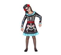 Atosa Costume Scheletro Messicano Colorato Bambina 7 A 9 AÑOS