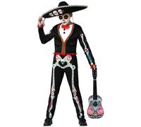 E_0002_S1132834 Bigbuy Carnival Costume da bambino Scheletro Messicana Taglia:5-