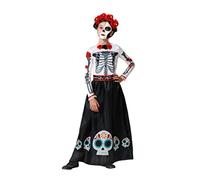 Atosa costume scheletro rose bambina bambino 7-9 anni