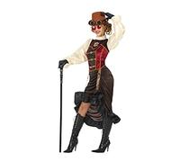 Costume steampunk gotico donna vestito marrone vittoriano fantascientifico carne