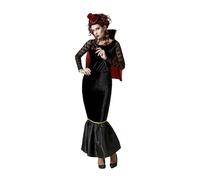 Atosa Costume Vampiresa Abito Nero Con Cappotto Donna Adulto XS