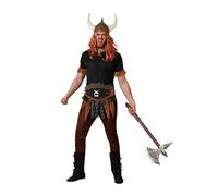 Atosa | Costume vichingo da uomo adulto | Guerriero nordico coraggioso e feroce | Aspetto robusto e ruvido | Include maglietta, pantaloni, cintura | Perfetto per feste a tema, Carnevale | XS-S