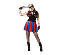 Atosa harlequin costume halloween black dress woman adult xs