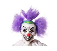 Atosa Maschera Di Halloween Da Clown Con Capelli Viola Lattice