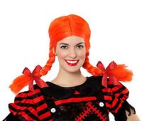 Atosa parrucca arancione con trecce e trecce