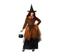 Atosa Women's Brown Witch Costume Adult Stylish Jacket Dress with Air Bow 19th C