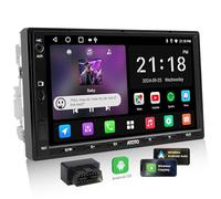 ATOTOEXCEL A5L 7'' Autoradio 2 Din Android, CarPlay & Android Auto senza fili, Radio Touchscreen, Tethering de WiFi/BT/USB, 24-B EQ DSP, Scanner OBD2, Tracciamento GPS, Uscita HDMI, 2+32G, FM/RDS