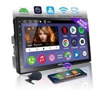 ATOTOEXCEL A6PF Autoradio 2 Din Android, 7 Pollici Wireless CarPlay e Senza Fili Android Auto, Dab+ Radio, Doppio Bluetooth, Tethering WiFI/BT/USB, 2G+32G, A6G2C7PF