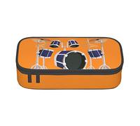 ATOurDealss Astuccio per penne jazz, grande capacità, astuccio per penne a 3 scomparti, resistente, Tamburo Jazz, Taglia unica, Astuccio