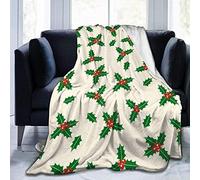 ATOurDealss Coperta in pile con motivo natalizio in peluche, morbidissima, reversibile, in microfibra, 127 x 101,6 cm