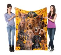 ATOurDealss Coperta in pile super morbida per cani bassotto, regalo per donne, bambini, ragazze, regalo per amanti dei cani, regalo per mamma e cane, 152,4 x 203,2 cm