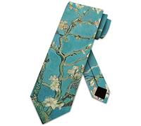 ATOurDealss Cravatte astratte da uomo Art Cravatta floreale con fiori di mandorlo, blu, taglia unica, Come mostrato, Taglia unica