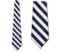 ATOurDealss Cravatte da uomo a righe blu navy e bianche, Come mostrato, Taglia unica