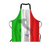 ATOurDealss Grembiule con bandiera italiana, il contorno del territorio italiano è stampato sulla bandiera, grembiule regolabile per uomo e donna, adatto per cucina, cameriera, chef, Come mostrato,