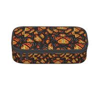 ATOurDealss Heaps of Orange Monarch Butterflies Print Pencil Case Stationery Storage Bag Storage Box Pencil Case for Adults Cosmetic Bag, Nero , Taglia unica, Astuccio