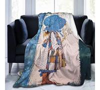 ATOurDealss Holly Hobbie - Coperta in micropile ultra morbida, a fascia, per letto, divano, 203 x 152 cm