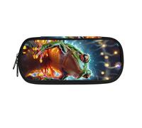 ATOurDealss T-Rex - Astuccio portapenne con stampa di dinosauri, per ragazzi e ragazze, astuccio per carte di credito, portamonete, organizer da scrivania per materiale scolastico, Rana Animale,