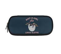 ATOurDealss T-Rex - Astuccio portapenne con stampa di dinosauri, per ragazzi e ragazze, astuccio per carte di credito, portamonete, organizer da scrivania per materiale scolastico, Ama i bradipi,