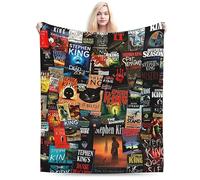 ATOurDealss The Full Collection of Stephen King Books Coperta morbida e accogliente in pile felpato, leggera, calda, pelosa, coperta e copriletto per divano letto 152,4 x 127,2 cm