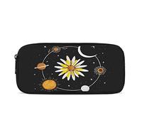 ATOurDealss Ti-ger - Astuccio per penne e articoli di cancelleria, per la scuola secondaria, colore: bianco, Daisy Star Moon, Taglia unica, Astuccio