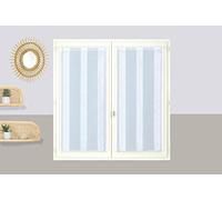 Atout Ciel Coppia di tende a strisce sottili con passaparta, pronte da appendere, 2 x 90 x 160 cm, colore: Bianco