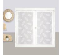 Atout Ciel Coppia di tende ricamate con passapasta pronte da appendere, 2 x 60 x 160 cm, bianco