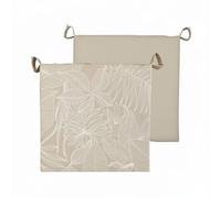 Atout Ciel Cuscino per sedia bicolore da graffi, in tessuto idrorepellente, 40 x 40 x 40 x 4 cm, colore: Beige stampato/Beige tinta unita