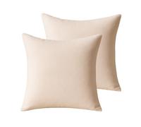 Atout Ciel Set di 2 cuscini imbottiti in camoscio, 45 x 45 cm, beige