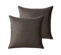 Atout Ciel Set di 2 cuscini imbottiti in camoscio, 45 x 45 cm, colore: Grigio antracite