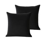 Atout Ciel Set di 2 cuscini imbottiti in camoscio, 45 x 45 cm, colore: nero