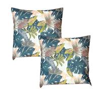 Atout Ciel Set di 2 cuscini imbottiti stampati vegetali, 45 x 45 cm
