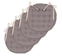 Atout Ciel Set di 4 cuscini per sedia rotondi bicolore D.40cm, Beige/Grigio