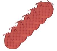 Atout Ciel Set di 6 cuscini rotondi bicolori D.40 cm, in terracotta stampa/tinta unita