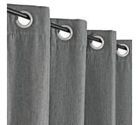 Atout Ciel Tenda termica melange foderata in pile tono su tono con occhielli, 140 x 240 cm, pronta da appendere, colore: grigio