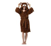 ATOZ Camicia da Notte di Flanella Animale del Fumetto dell'accappatoio Adulto Orso Bruno per L