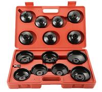 ATPEAM Set di 15 Pezzi Chiavi per Filtro Olio Auto, Kit Universale con Bussole per Rimozione Filtro Olio, Attrezzi per Manutenzione Motore