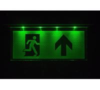 AtR Lampada di emergenza, uscita di emergenza, uscita di emergenza, luce di emergenza, via di fuga con freccia verso l'alto, grigio
