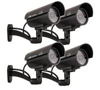 4x fotocamera fittizia IR LED imitazione realistica fotocamera fittizia nera