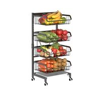 ATREDESES Scaffali Portaoggetti Il portaoggetti da cucina è un portaoggetti mobile multistrato da pavimento for frutta e verdura, adatto for la cucina e il soggiorno. Scaffali Da Cucina