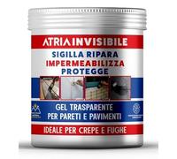Atria Invisibile Impermeabilizzante Trasparente per Pareti e Pavimenti, Gel Elastico Poliuretanico, 0,75 Litri, Protezione Crepe e Fughe
