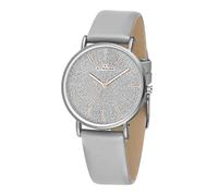ATRIUM Orologio da polso da donna, analogico, al quarzo, con cinturino in similpelle, vegano e brillantini, colore argento, A35-10, argento, cinghie