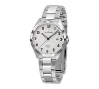 Atrium Orologio da polso da uomo, in acciaio inox, vetro zaffiro, analogico, al quarzo, 10 bar, con datario e cinturino in acciaio inox, colore argento A45-30, argento, Classico