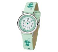 Atrium Orologio da polso per bambini, analogico, al quarzo, extra chiaro, con cinturino in similpelle, motivo floreale, verde menta, turchese A47-13, menta, Classico