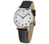 Atrium Orologio da uomo molto chiaro al quarzo argento 3 bar cinturino in pelle A36-10, argento, cinghia