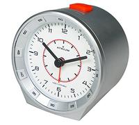 Atrium Radiosveglia analogica al quarzo senza ticchettio con illuminazione, luce notturna e snooze argento A960-19