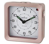 Atrium Radiosveglia analogica al quarzo senza ticchettio, con luce e lancette luminose, rosa A660-17