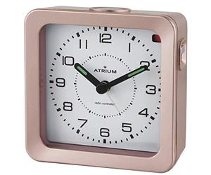 Atrium Radiosveglia analogica al quarzo senza ticchettio, con luce e lancette luminose, rosa A660-17